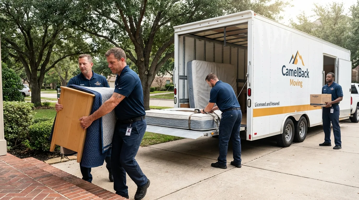 Crew loading residential truck for cross-state move from Johnston, SC
